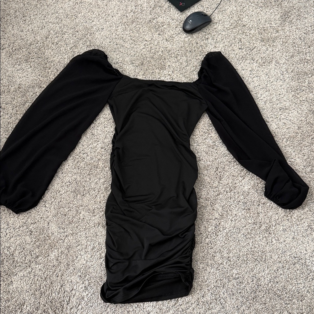# 0243 SHEIN Elegant Black Long Sleeve Dress